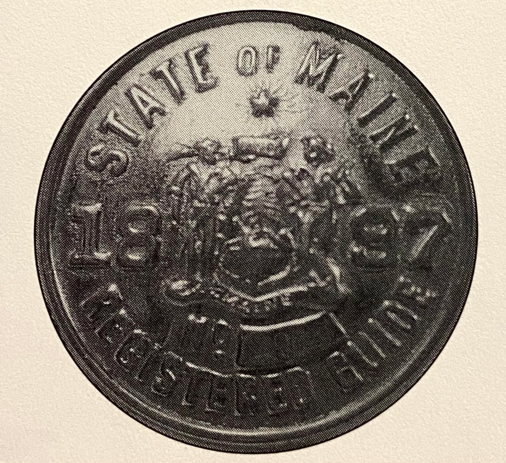 Fly Rod Crosby's badge #1, Registered Maine Guide